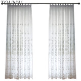 White Embroidered Sheer Tulle Curtain for Living Room the Bedroom Europe Window Screening Organza Gauze Fabric Blinds Drapes