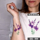 Waterproof Temporary Tattoo Sticker 3D Watercolor Realistic Lavender Daisy Flower Tatto Women Men Child Kids Ankle Fake Tattoos