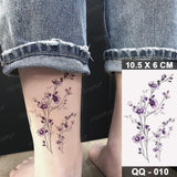 Waterproof Temporary Tattoo Sticker 3D Watercolor Realistic Lavender Daisy Flower Tatto Women Men Child Kids Ankle Fake Tattoos