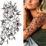 Big Rose Waterproof Temporary Tattoo Flower Butterfly Bird Hipster Fashion Woman Fake Body Arm Sticker Man Tatoo Art Leg Totem