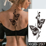 Butterfly Waterproof Temporary Tattoo Stickers Moth Rose Flower Dark Flash Tatto Women Sexy Body Art Arm Neck Fake Tattoos Men