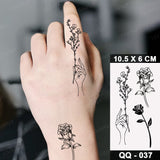 Waterproof Temporary Tattoo Sticker 3D Watercolor Realistic Lavender Daisy Flower Tatto Women Men Child Kids Ankle Fake Tattoos