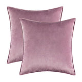 Pack of 2 Decorative Velvet Throw Pillow Cover Soft Rose Red Pillow Cover Solid Square Cushion Case for Sofa Bedroom