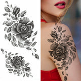 Big Rose Waterproof Temporary Tattoo Flower Butterfly Bird Hipster Fashion Woman Fake Body Arm Sticker Man Tatoo Art Leg Totem