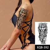 1pc Animal Lion Women Waterproof Temporary Tattoos Fake Stickers Arm Sun Art Black Cross Jesus 3D Praying Fashion Decoration