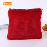 New Fluffy Fur Decorative Throw Pillow Cover Luxury Crystal Plush Velvet Soft Cushion Cover Solid Dyed Sofa Car Bed Pillowcases