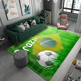 3D Football Field Capet For Kids Room Soft Floor Mat Microfiber Large Carpet Children Washable Baby Room Play Mat Boy's Rug