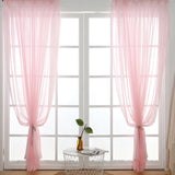 White Tulle Short Curtain for Living room Solid Sheer Voile Curtains for Kitchen Window Screening Linen Curtain Door Wedding