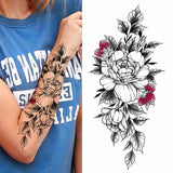 Big Rose Waterproof Temporary Tattoo Flower Butterfly Bird Hipster Fashion Woman Fake Body Arm Sticker Man Tatoo Art Leg Totem