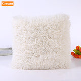 New Fluffy Fur Decorative Throw Pillow Cover Luxury Crystal Plush Velvet Soft Cushion Cover Solid Dyed Sofa Car Bed Pillowcases