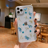 Dry Flower Transparent Phone Case For iphone 11 12 13 14 mini Pro Max XS X XR 7 8 plus SE  Soft Shockproof Cases Cover