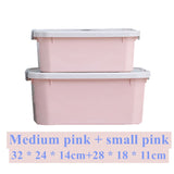 Sundries storage basket student desktop snack storage box plastic cosmetic storage box household kitchen tidying box with lid