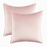 Pack of 2 Decorative Velvet Throw Pillow Cover Soft Rose Red Pillow Cover Solid Square Cushion Case for Sofa Bedroom