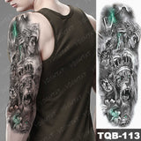 Large Arm Sleeve Tattoo Japanese Dragon Prajna Waterproof Temporary Tatto Sticker Mechanical Body Art Full Fake Tatoo Women Men