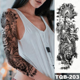 Large Arm Sleeve Tattoo Lion Crown King Rose Waterproof Temporary Tatoo Sticker Wild Wolf Tiger Men Full Skull Totem Fake Tatto