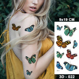 Butterfly Waterproof Temporary Tattoo Stickers Moth Rose Flower Dark Flash Tatto Women Sexy Body Art Arm Neck Fake Tattoos Men