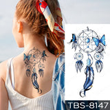 Waterproof Temporary Tattoo Sticker Chest Lace Henna Mandala Flash Tattoos Wolf Diamond Flower Body Art Arm Fake Tatoo Women Men