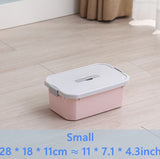 Sundries storage basket student desktop snack storage box plastic cosmetic storage box household kitchen tidying box with lid