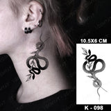 Dark Snake Waterproof Temporary Tattoo Stickers Scorpion Prajna Old School Flash Tattoos Hand Arm Women Body Art Fake Tatoo Men