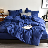 Bedding Set High Quality Skin Friendly Fabric Black Duvet Cover Set Solid Color Single Double King Size Quilt Cover Set