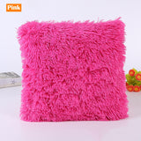 New Fluffy Fur Decorative Throw Pillow Cover Luxury Crystal Plush Velvet Soft Cushion Cover Solid Dyed Sofa Car Bed Pillowcases