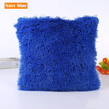 New Fluffy Fur Decorative Throw Pillow Cover Luxury Crystal Plush Velvet Soft Cushion Cover Solid Dyed Sofa Car Bed Pillowcases