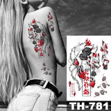 Waterproof Temporary Tattoo Stickers Fox Cat  Anime Kawaii Flash Tatoo Women Men Cute Pink Japanese Body Art Fake Sleeve Tattoos