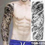 Large Arm Sleeve Tattoo Japanese Dragon Prajna Waterproof Temporary Tatto Sticker Mechanical Body Art Full Fake Tatoo Women Men