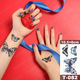 Butterfly Waterproof Temporary Tattoo Stickers Moth Rose Flower Dark Flash Tatto Women Sexy Body Art Arm Neck Fake Tattoos Men