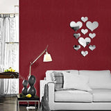 10Pcs/Set Fashion Delicate Acrylic Wall Sticker LOVE Decorative Mirrors Multi-Function Bedroom Living Room Background Wall Decor