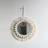 New arrival handmade macrame taperstry with mirror taperstry mirror wall hanging mirror Bohemian mirror