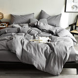 Bonenjoy 1 pc Duvet Cover Blue Solid Color Microfiber  Single/Queen/King dekbedovertrek 200x220 (no pillowcase)