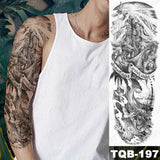 Large Arm Sleeve Tattoo Japanese Dragon Prajna Waterproof Temporary Tatto Sticker Mechanical Body Art Full Fake Tatoo Women Men