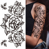 Big Rose Waterproof Temporary Tattoo Flower Butterfly Bird Hipster Fashion Woman Fake Body Arm Sticker Man Tatoo Art Leg Totem