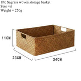 Natural Large Woven Seagrass Basket Of Straw Wicker For Home Table Fruit Bread Towels Small Kitchen Storage Container