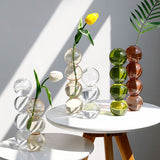 Nordic Glass Bubble Vase INS Flower Arrangement Modern Creative Spherical Flower vases Home Decoration Birthday Gift Pots