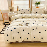 Bedding Set Boy Girl Duvet Cover Flat Sheet Pillowcase Aesthetic Bedcloth Double Cover Flat  Soft Comfort  Bed Sheet Pillowcase