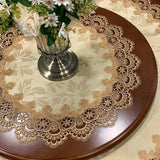 Round Tablecloth Table Cover European Luxury Lace Dust Cover Dining Table Mat Retro High Grade White Restaurant Table Cloth