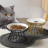 Nordic Style Ceramic Pet Bowl for Dogs and Cats Anti-cervical Spondylosis Bowls with Snack Plate Universal Dish for Canned Food