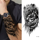 New Waterproof Temporary Tattoo Sticker Lion King Tiger Wolf Forest Mechanical Wild Boat Men Body Art Arm Fake Tatoo Women