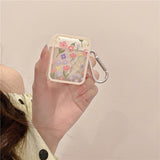 Cute Fresh Flower Case for Apple AirPods 1 2 Pro 3rd Case Purple Flower Case for AirPods Pro 3 Case with Keychain Lanyard