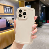 Simple Solid Wave Pattern Soft Shell Phone Case For iphone 14 13 12 11 Pro Max X XR XSMAX 7 8 Plus TPU Case Cover new products