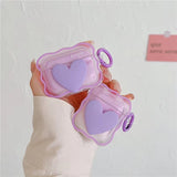 3D Cute Heart Earphone Case For Apple Airpods 1 2 Pro Cover Fashion Headphones Cases For Airpods 3 Charging Box With Keyring