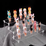 1-5 Tier Acrylic Wooden Display Stand Ransparent Ladder Shelf Hand-made Figure Toy Animation Car Model Perfume Storage Rack