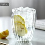 Stripe Double Wall High Borosilicate Glass Mug Heat Resistant Tea Milk Juice Coffee Water Cup Whisky Espresso Coffee