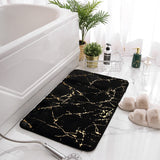 Bath Mats for Bathroom Luxury White and Gold Non Slip and Soft Bathroom Rug Absorbent Bath Rug Decor for Kitchen Indoor