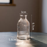 Transparent Glass Vase Hydroponic Plant Vase Nordic Minimalist Stripes Terrarium Crafts Home Living Room Table Decoration Gift