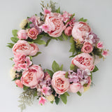 Artificial Peony Wreath Garland Rattan Home Decor Wedding Wreath Flower Home Door Decoration Wedding Centerpieces for Tables