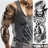 Large Full Arm Sleeve Tattoo Japanese Traditional Samurai Waterproof Temporary Tatoo Sticker Totem Men Women Phoenix Fake Tatto