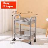 4 3-Tier Plastic Rolling Utility Cart Multi-Functional Storage Trolley for Bedroom Kitchen Movable Storage Organizer with Wheels